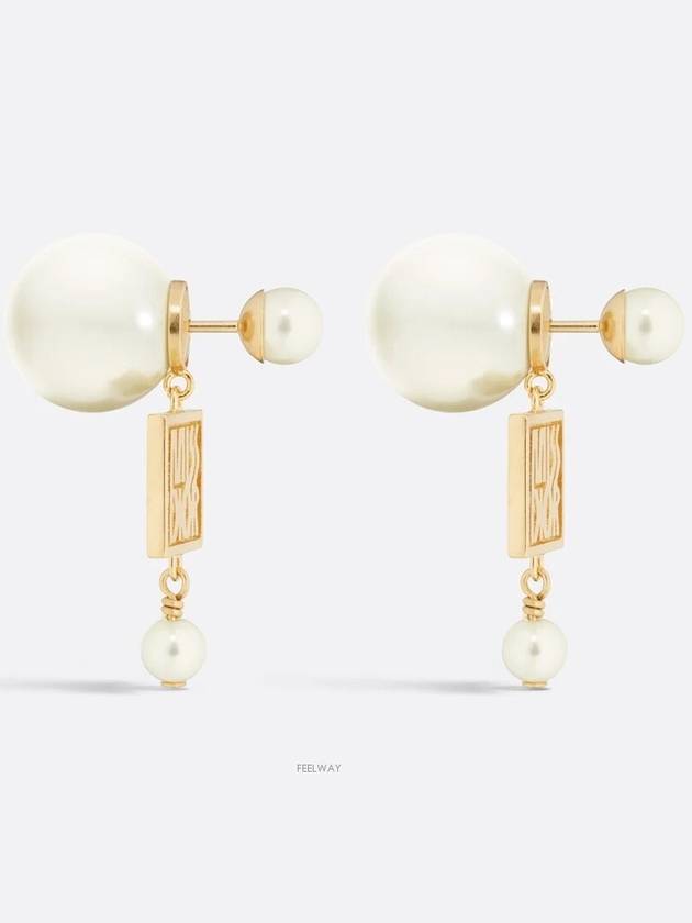 Tribales Miss Dior Resin Pearl Earrings Gold - DIOR - BALAAN 3