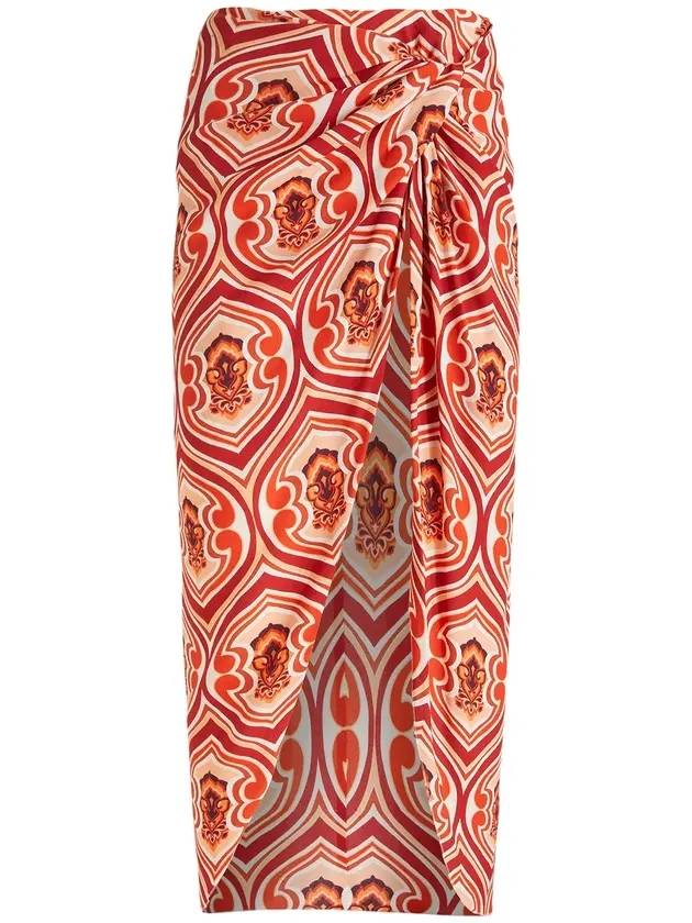 Women's Graphic Print H-Line Skirt Orange - ETRO - BALAAN 1