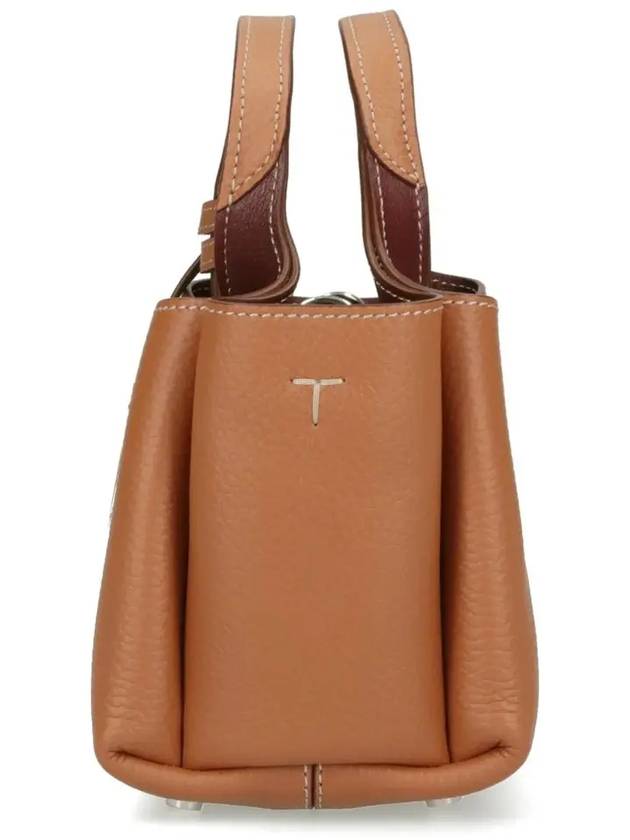 Micro Leather Tote Bag Brown - TOD'S - BALAAN 5