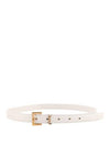 Monogram Square Leather Belt White - SAINT LAURENT - BALAAN 4