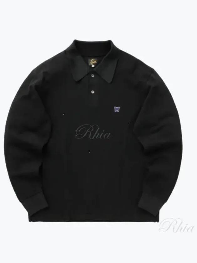 L S Polo Shirt Black PU296 Long Sleeve T - NEEDLES - BALAAN 1