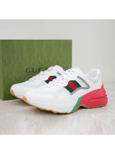 Web Rhyton Oversole Low Top Sneakers White - GUCCI - BALAAN 2