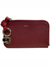 Alphabet Half Zipper Leather Card Wallet Red - CHLOE - BALAAN 2