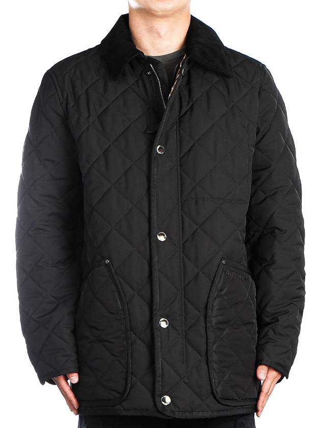 Long Sleeved Quilted Jacket Black - BURBERRY - BALAAN 2