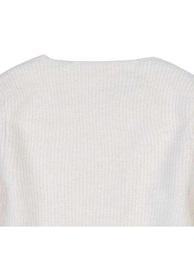 La Maille Pau Asymmetric Cardigan White - JACQUEMUS - BALAAN 7