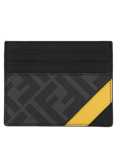 Daigonal Card Wallet Grey - FENDI - BALAAN 1