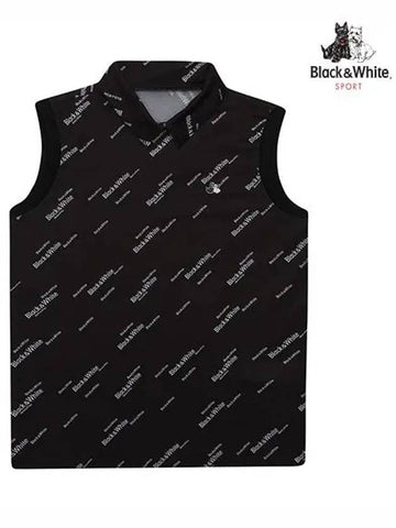 Full logo print sleeveless 9823LZPPBLACK - BLACK&WHITE - BALAAN 1