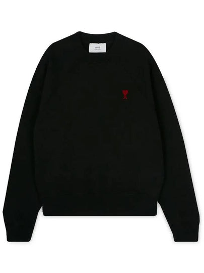 Small Heart Logo Sweatshirt Black - AMI - BALAAN 2