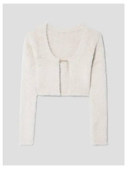 La Maille Neve Manches Longues Fluffy Charm Logo Cardigan Offwhite - JACQUEMUS - BALAAN 2