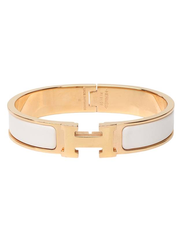 H700001 Yellow Gold White Clickash PM Bracelet 34190 3 - HERMES - BALAAN 1