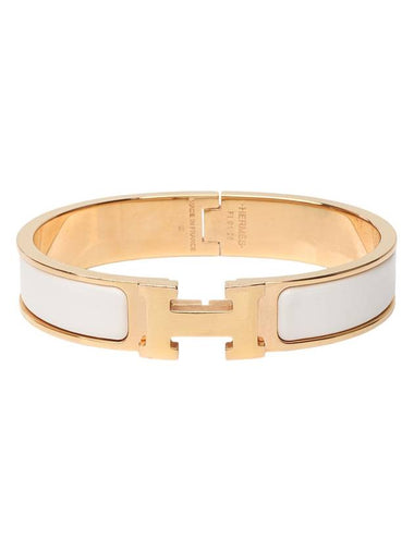 H700001 Yellow Gold White Clickash PM Bracelet 34190 3 - HERMES - BALAAN 1