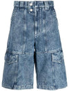 Jemuel Cargo Denim Shorts Blue - ISABEL MARANT - BALAAN 1