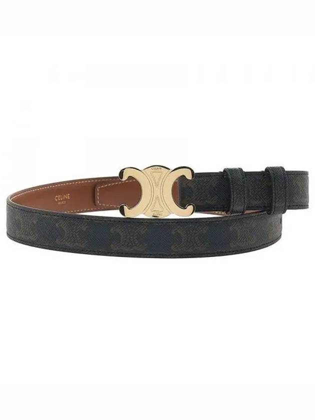 Monogram Triomphe Buckle Medium Leather Belt Tan - CELINE - BALAAN 2