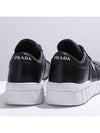 Triangle Logo Leather Low Top Sneakers Black - PRADA - BALAAN 5