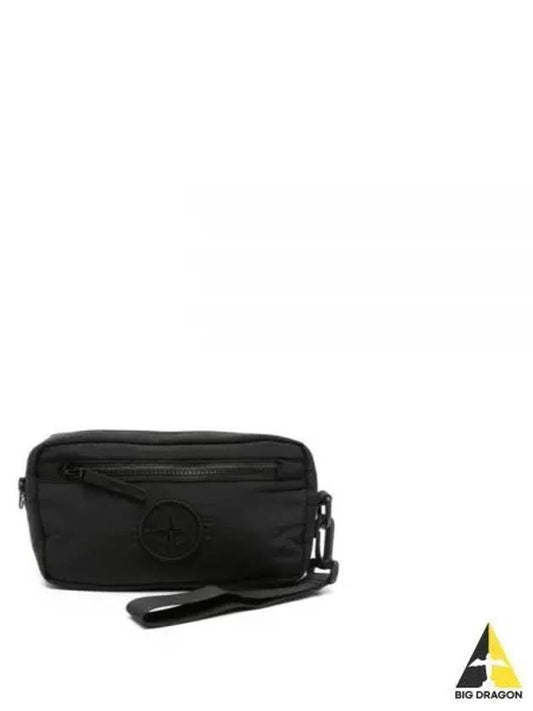 Compass Motif Pouch Bag Black - STONE ISLAND - BALAAN 2