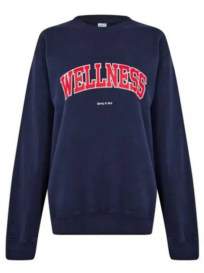 Crew Neck Print Sweatshirt Navy - SPORTY & RICH - BALAAN 2