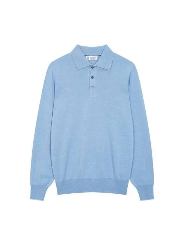 Men s Cashmere Easy Polo Knit Blue 270610 - BRUNELLO CUCINELLI - BALAAN 1