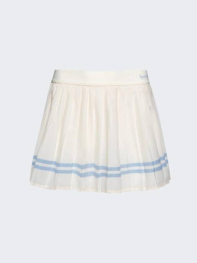 Serif Logo Stripe Detail Pleated Skirt Beige - SPORTY & RICH - BALAAN 2