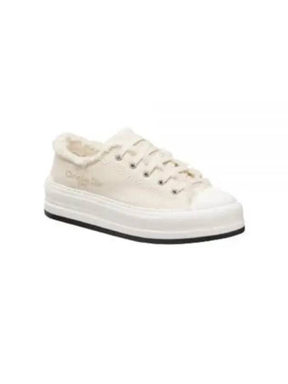 Walk'n Platform Cotton Canvas Low Top Sneakers Beige - DIOR - BALAAN 2