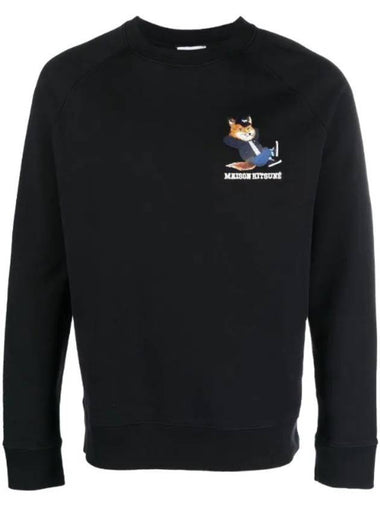 Dressed Fox Print Clean Sweatshirt Black - MAISON KITSUNE - BALAAN 1