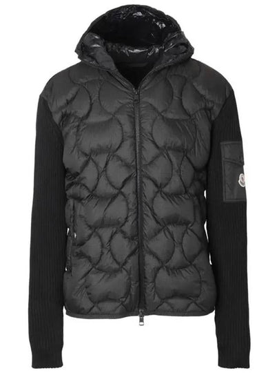 Padded Hooded Cardigan Black - MONCLER - BALAAN 2