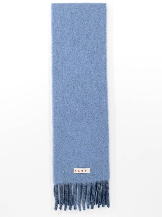 Logo Alpaca Mohair Scarf Blue - MARNI - BALAAN 3