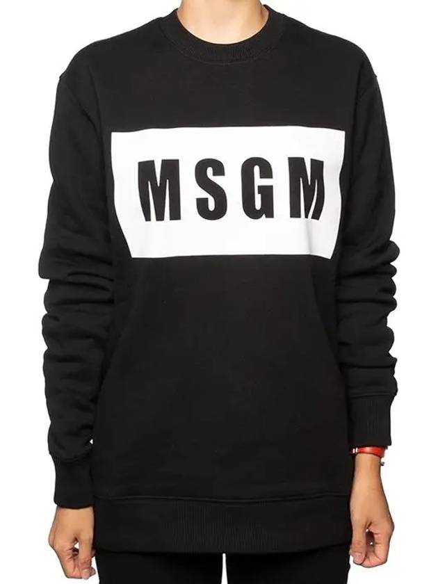 Women s Box Logo Sweatshirt Black 2000MDM523 - MSGM - BALAAN 3