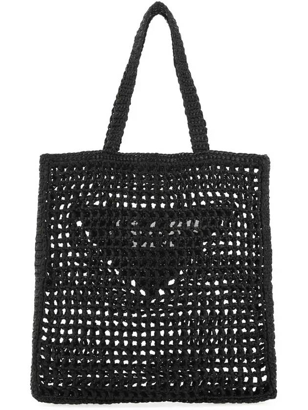 Crochet Tote Bag Black - PRADA - BALAAN 4