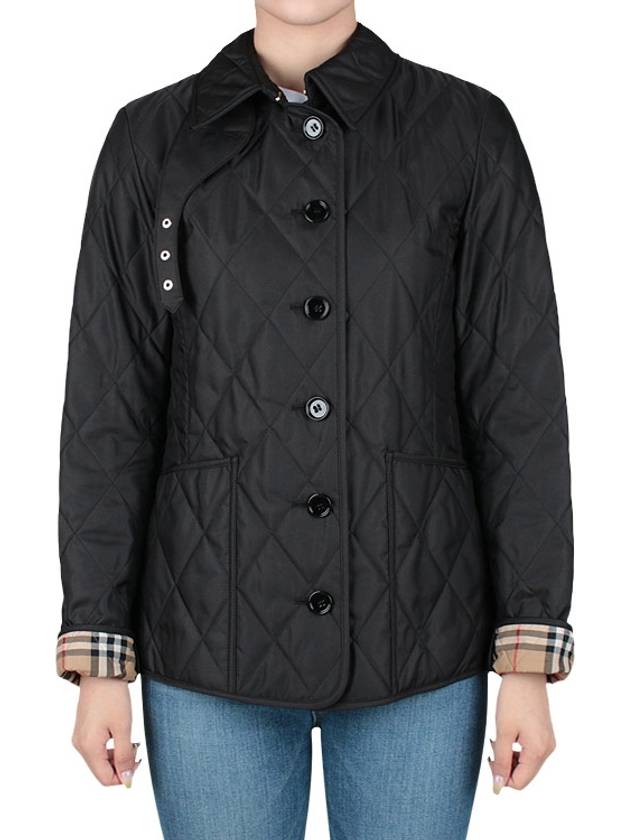 Diamond Quilted Thermoregulated Jacket Black - BURBERRY - BALAAN 3