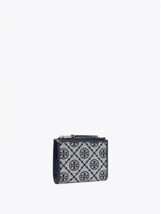 Monogram double sided card wallet half navy domestic product GM0024013134526 - TORY BURCH - BALAAN 1