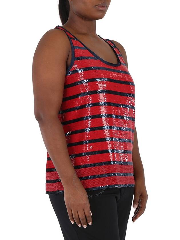 Women's Sequinade Striped Tech Fabric Tank Sleeveless Red - POLO RALPH LAUREN - BALAAN 3