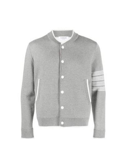 Anchor Jacquard 4-Bar Bomber Jacket Light Grey - THOM BROWNE - BALAAN 2