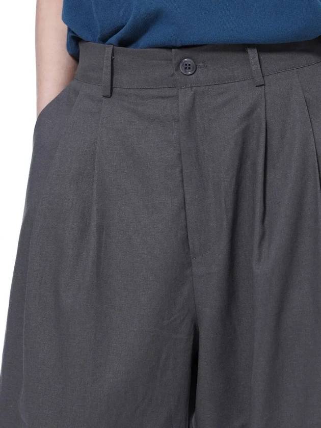 Linen Two Tuck Wide Pants Gray - CHANCE'S NOI - BALAAN 10