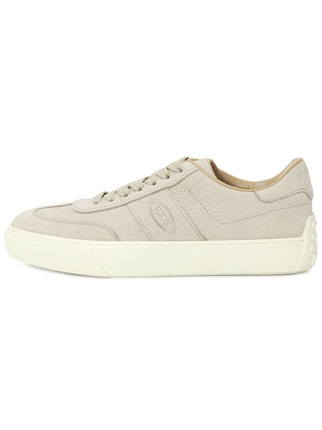 Embossed Logo Grained Leather Low Top Sneakers Light Grey - TOD'S - BALAAN 5