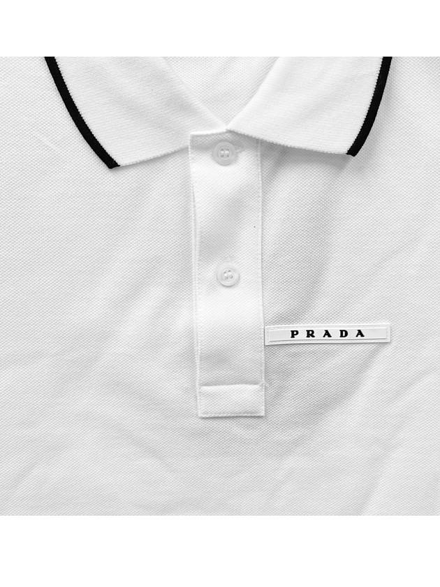 Logo Patch Polo Shirt White - PRADA - BALAAN 6