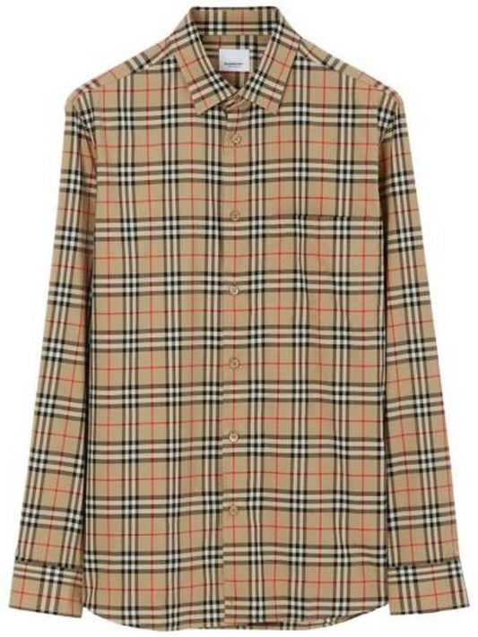 Vintage Check Pattern Long Sleeve Shirt Beige - BURBERRY - BALAAN 1