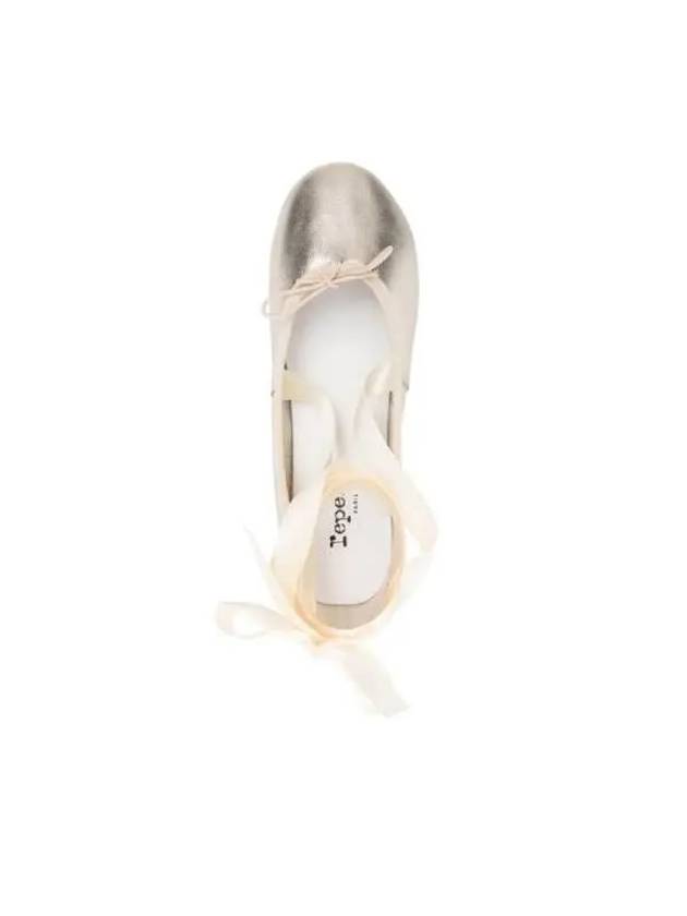 Bow Detail Leather Flat Shoes Metallic - REPETTO - BALAAN 4