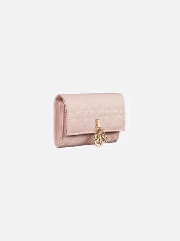 XS Lady Cannage Lambskin Half Wallet Powder Pink - DIOR - BALAAN 3