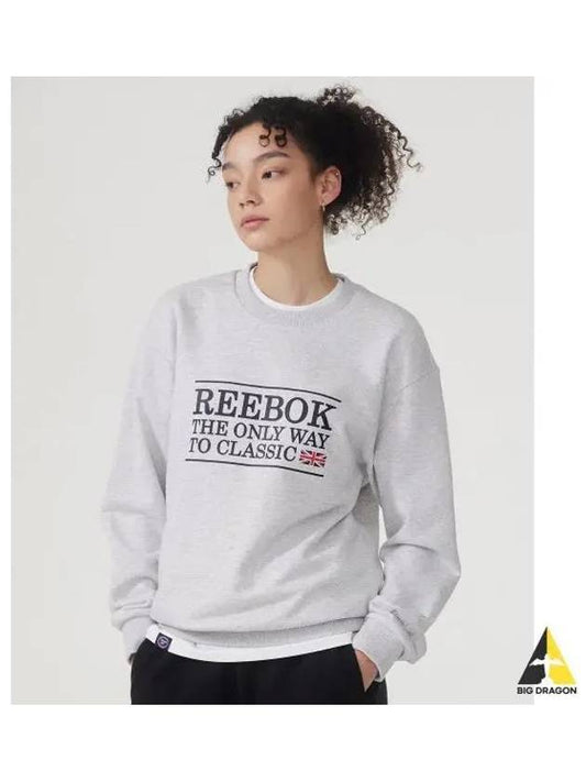 Classic Letter Sweatshirt Melange Gray - REEBOK - BALAAN 1