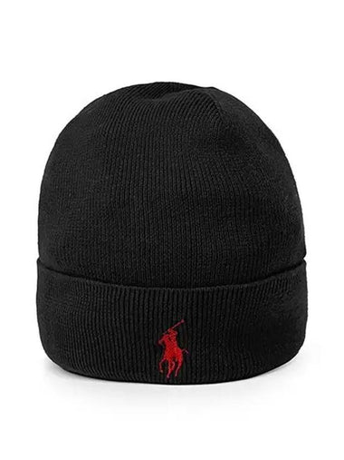 Signature Pony Logo Beanie Black - POLO RALPH LAUREN - BALAAN 1