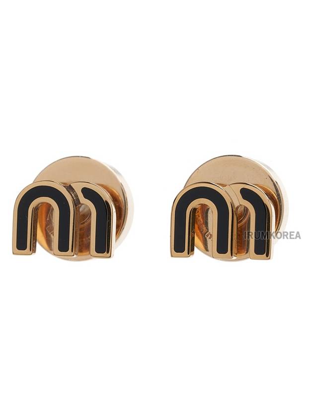 Enameled Metal Earrings Black - MIU MIU - BALAAN 3