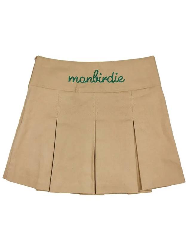 SOFT TOUCH WARM PLEATS Soft brushed embroidery pleated skirtDBEIGE - MONBIRDIE GOLF - BALAAN 3