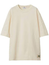 Cotton Short Sleeve T-Shirt Ivory - BURBERRY - BALAAN 1