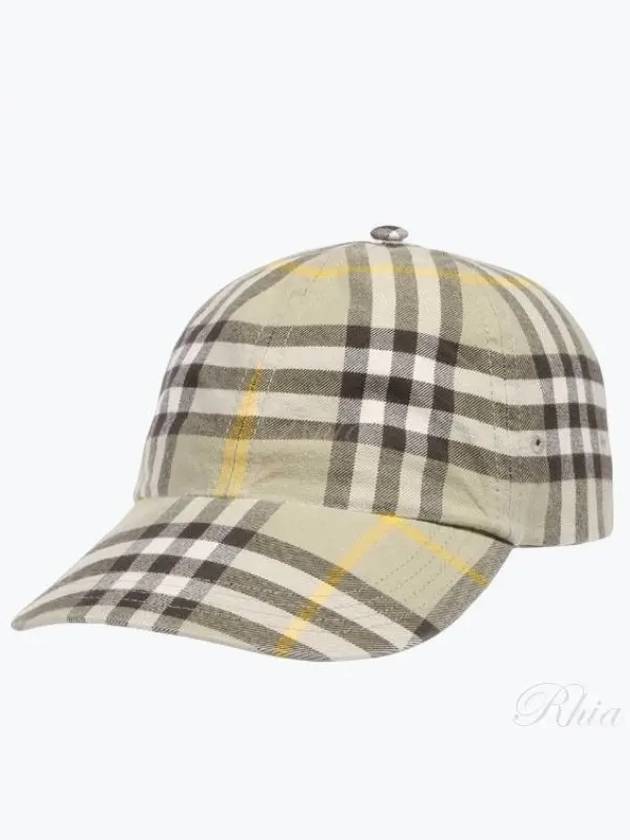 Check Cotton Base Ball Cap Beige - BURBERRY - BALAAN 2