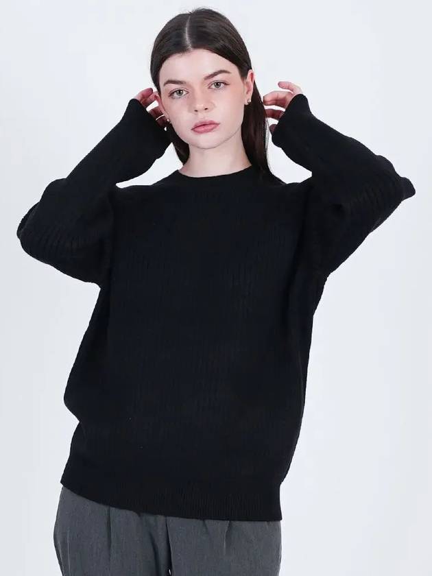 Hazy Ribbed Raglan Knit Black - CHANCE'S NOI - BALAAN 3