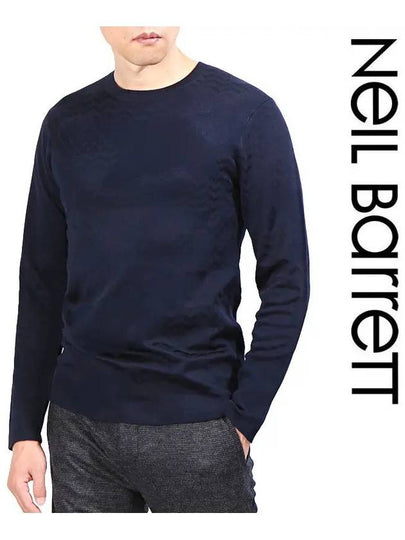 Men's Camo Wave Knit Top Navy - NEIL BARRETT - BALAAN 2