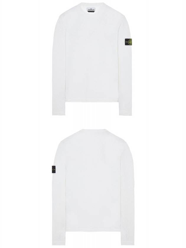 Wappen Patch Crew Neck Knit Top White - STONE ISLAND - BALAAN 6