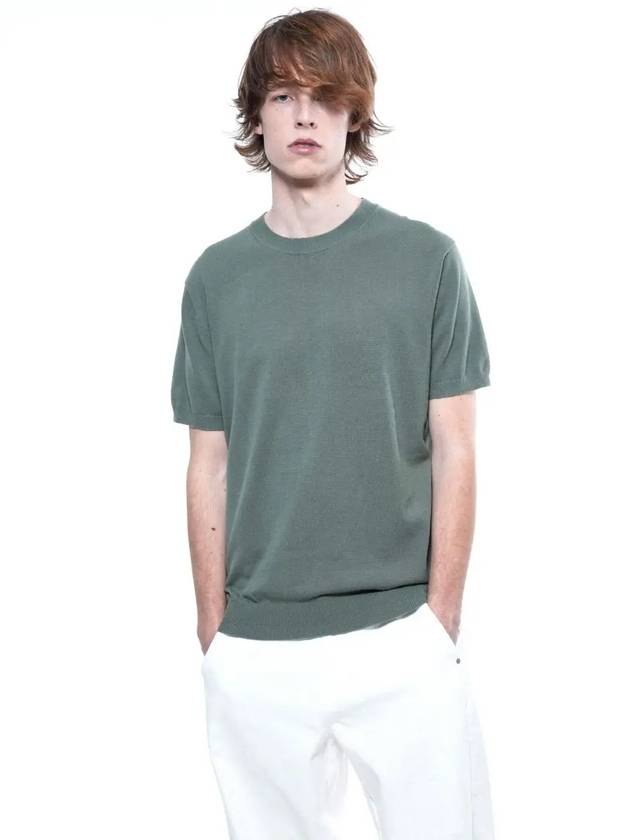 Men s LBRHK GN Linen Basic Round Half Knit Green - CHANCE'S NOI - BALAAN 8