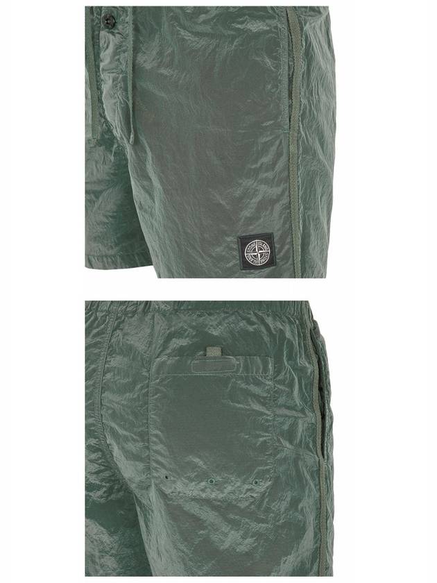 Logo Patch Swim Shorts Khaki - STONE ISLAND - BALAAN.