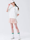 Cooling double layer flare skirt UPF50 PINK - MONBIRDIE GOLF - BALAAN 1